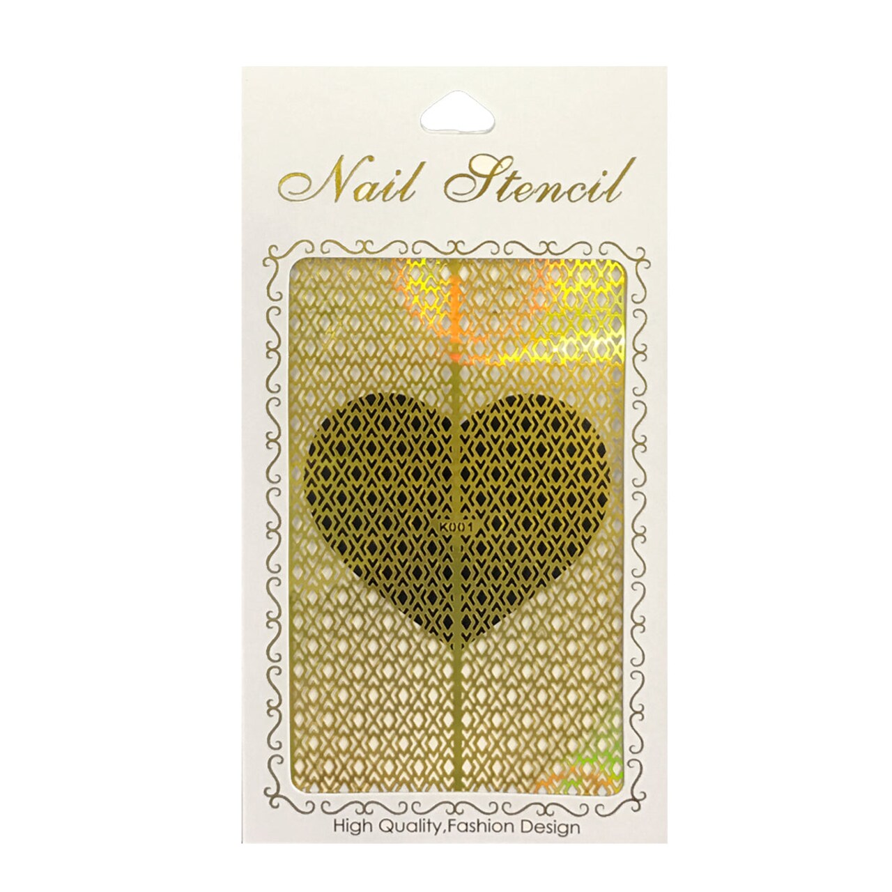Wrapables Gold Nail Art Guide Large Nail Stencil Sheet - Argyle